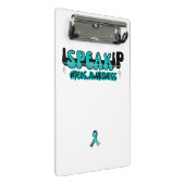 Spreek PCOS-bewustzijn Blauwgroen lint Mini Klembord (Schuin)