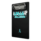 Spreek PCOS-bewustzijn Blauwgroen lint Mini Klembord (Angled2)