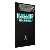 Spreek PCOS-bewustzijn Blauwgroen lint Mini Klembord (Schuin)