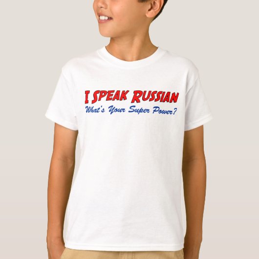 Spreek Russische Super Power T-shirt (Voorkant)