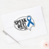 Spreek uit tegen kindermisbruik ronde sticker (Envelop)