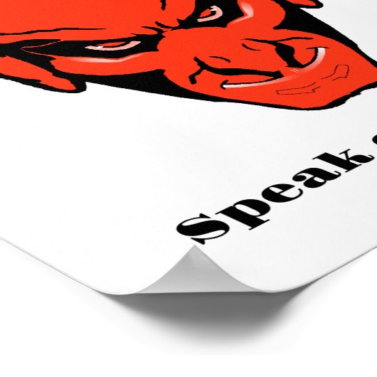 Spreek van de duivel - plotseling rood show-up Old Poster (Hoek)