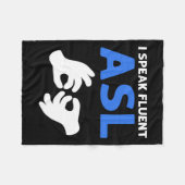 Spreek vloeiend ASL. ASL Handgebarentaal Deaf Prid Fleece Deken (Voorkant (Horizontaal))