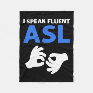 Spreek vloeiend ASL. ASL Handgebarentaal Deaf Prid Fleece Deken