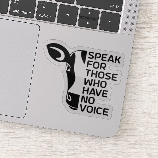 Spreek voor degenen die geen stem hebben, sticker (Detail)