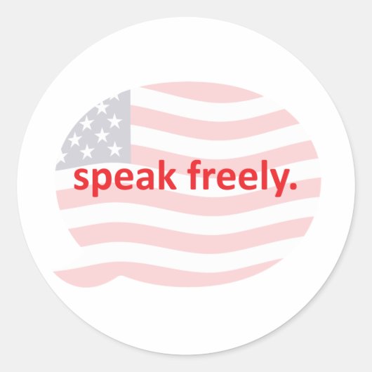 Spreek vrijuit ronde sticker (Voorkant)