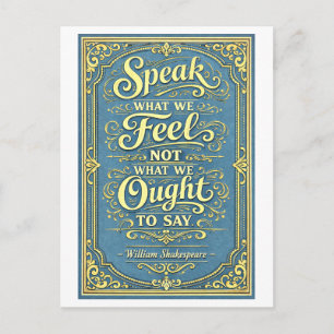 "Spreek wat we voelen" Shakespeare Briefkaart
