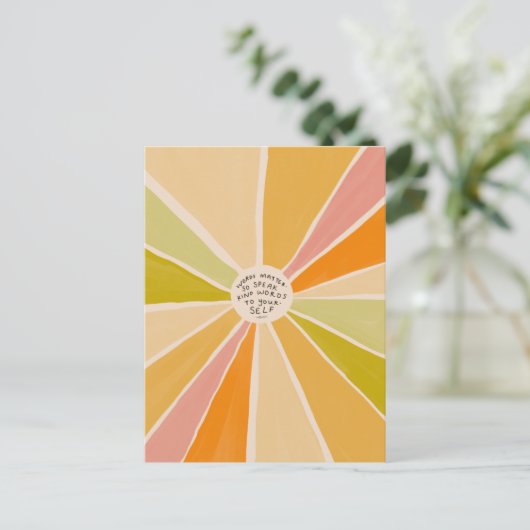 Spreek woorden - Inspirerend positieve kleurrijke  Briefkaart (Staand voorkant)