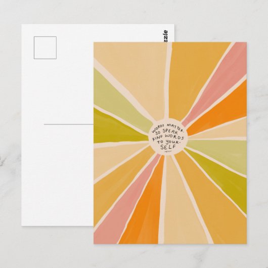 Spreek woorden - Inspirerend positieve kleurrijke  Briefkaart (Voorkant / Achterkant)