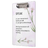 Spreek - Zelfliefde empowerment gedicht Klembord (Links)