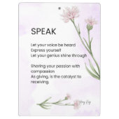 Spreek - Zelfliefde empowerment gedicht Klembord (Achterkant)