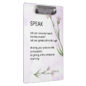 Spreek - Zelfliefde empowerment gedicht Klembord (Rechts)