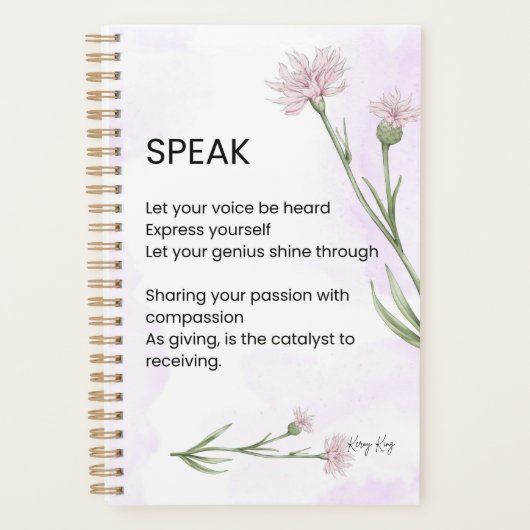 Spreek - Zelfliefde empowerment gedicht Planner (Voorkant)