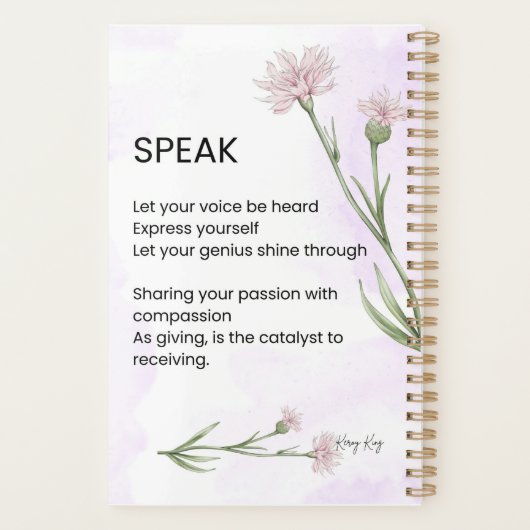 Spreek - Zelfliefde empowerment gedicht Planner (Achterkant)