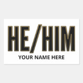Spreekt Hij Hem uit Zwart en Goud Rechthoekige Sticker (Voorkant)
