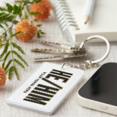 Spreekt Hij Hem uit Zwart en Goud Sleutelhanger (Voorkant Rechts)