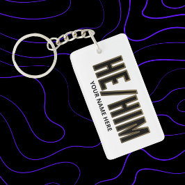 Spreekt Hij Hem uit Zwart en Goud Sleutelhanger