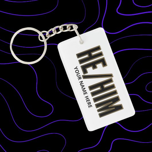 Spreekt Hij Hem uit Zwart en Goud Sleutelhanger