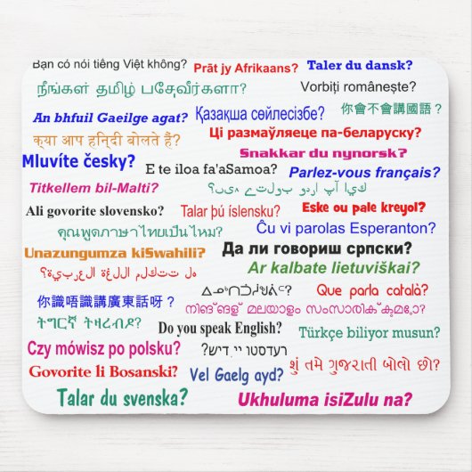 Spreekt u ...? in veel talen muismat (Voorkant)