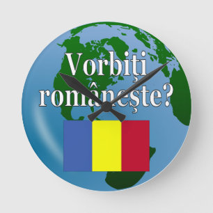 Spreekt u Roemeens? Markering en wereldbol Ronde Klok