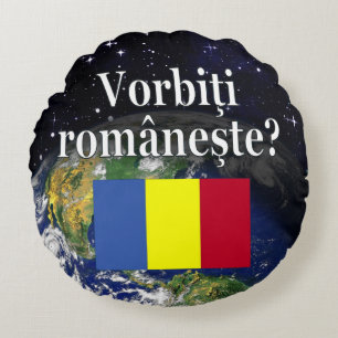 Spreekt u Roemeens? Vlag & aarde Rond Kussen