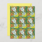 SPREEKTIJD VAAK EN TULIPS, LADY SKELETON Funny Feestdagenkaart (Voorkant / Achterkant)