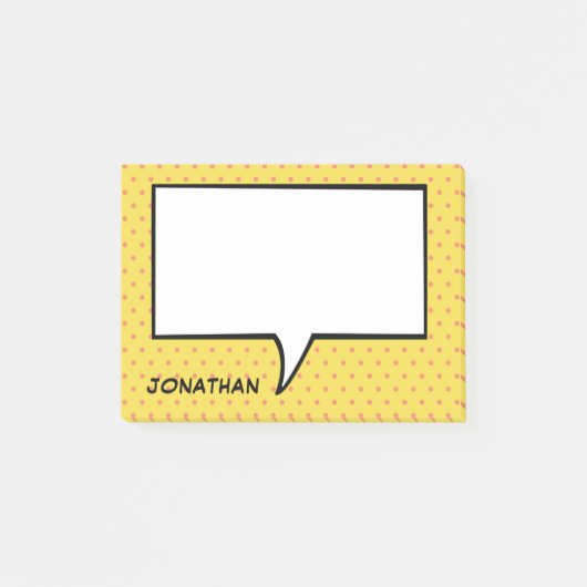 Spreekwolk voor strips met aangepaste kleur post-it® notes (Voorkant)
