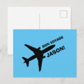 Spreekwoord Vliegtuig op Blauwe Aangepaste Naam Briefkaart (Voorkant / Achterkant)