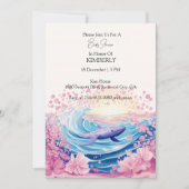 Spreelse blauwe en roze walvis kunst kaart (Voorkant)