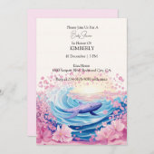 Spreelse blauwe en roze walviskunst kaart (Voorkant / Achterkant)