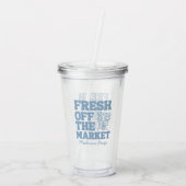 Spreelse Bruid Die Vers Van De Markt Is Blauw Brui Acryl Drinkbeker (Achterkant)