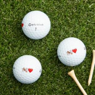 Spreelse Charme Kat Emoji Gecombineerd Met Een Rod Golfballen