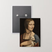 Spreelse dame met een hermelijn Leonardo da Vinci Button (Voorkant / Achterkant)