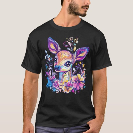 Spreelse Hert Met Kleurrijke T-shirt (Voorkant)