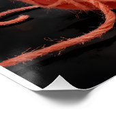 Spreelse Kitten Kat met Garentang Waterverfprint Perfect Poster (Hoek)