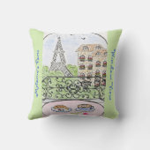 Spreelse PARIS APPARTEMENT Gepersonaliseerde Eiffe Kussen (Achterkant)