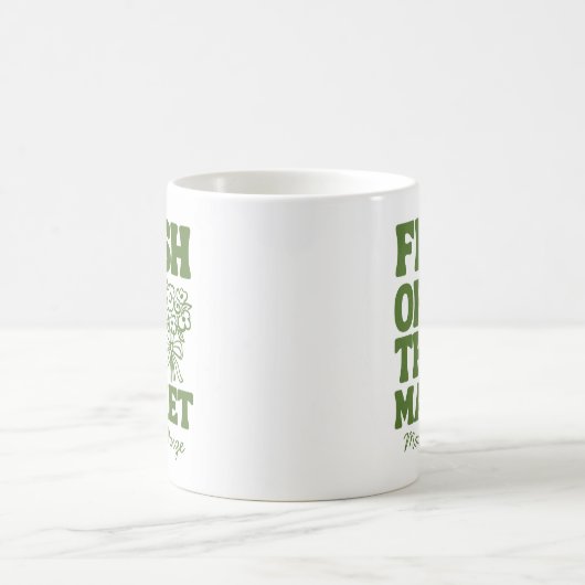 Spreelse verse bruiloft van de markt groene bruids koffiemok (Center)