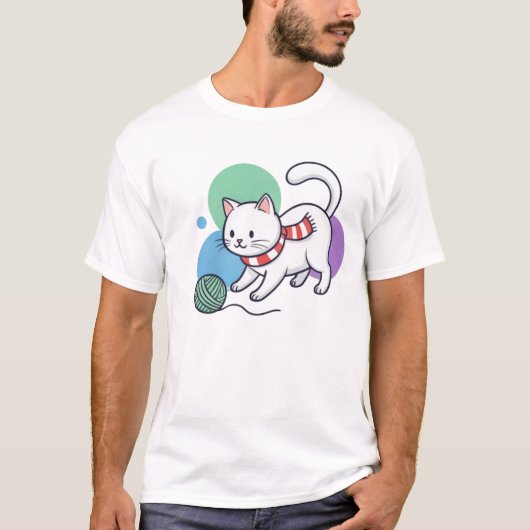 Spreelse Witte Kat met Garentoe Tee T-shirt (Voorkant)