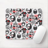 Spreelse Zwarte & Rode Monster Doodles Muismat (Met muis)