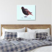 Spreeuw  canvas afdruk (Insitu (Slaapkamer))