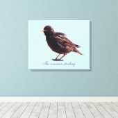 Spreeuw  canvas afdruk (Insitu (Houten vloer))