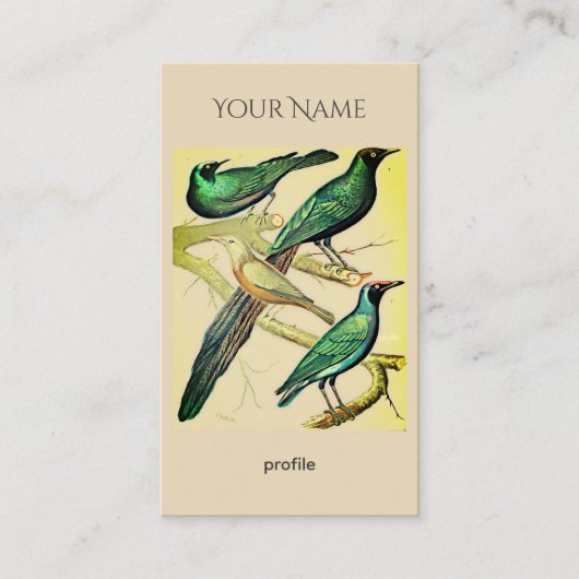 spreeuwen en mynah vogels Kraft Visitekaartje (Voorkant)