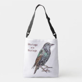 Spreeuwen zijn lievelingen crossbody tas (Achterkant)