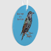 Spreeuwen zijn lievelingen ornament (voorkant)