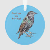 Spreeuwen zijn lievelingen ornament (achterkant)