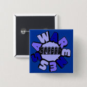 Spreid Awareness (blue) Square Button (Voorkant /achterkant)