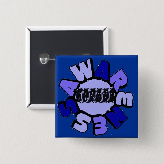 Spreid Awareness (blue) Square Button (Voorkant /achterkant)