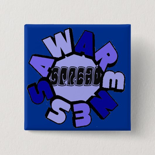 Spreid Awareness (blue) Square Button (Voorkant)