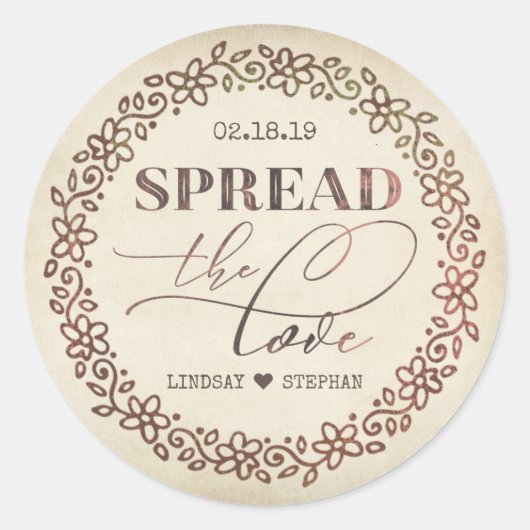 Spreid de liefde bruiloft stickers (Voorkant)
