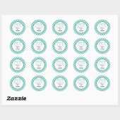 Spreid de liefde groene gingham bruiloft gunst ronde sticker (Vel)